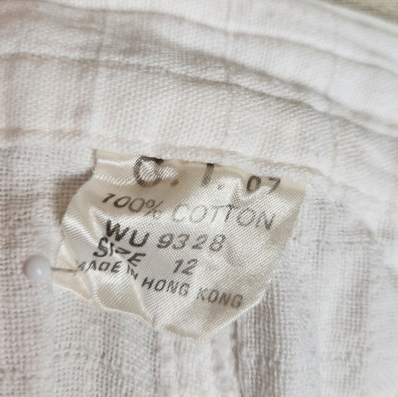 80s White Cotton Linen Slacks - Picture 4 of 8